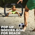 thumbnail image 5 of RUNBOW 3.3x2.2ft Pop Up Portable Soccer Goal for Kids Children's Soccer Net Outdoor Fun in Backyard and Beach（3.3x2.2ft, Black，1 Pack）, 5 of 7