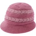 thumbnail image 1 of LinYooLi Bucket Hat for Women Knitted Plush Fisherman Hat Ear Protection Warm Bowler Hat Fashion Color Block Arrow Design, 1 of 8