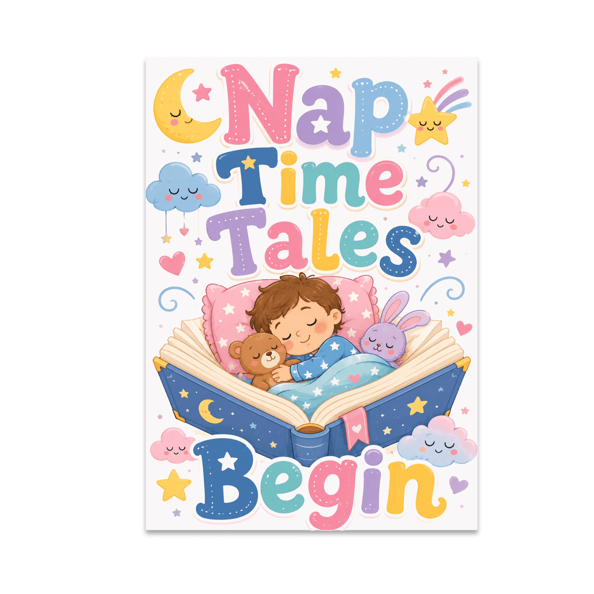 Nap Time Tales Begin - Family Storytime Decor - 13x19 Poster Print