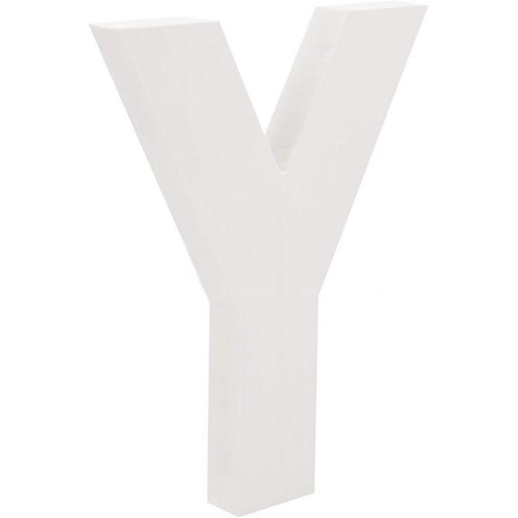 1 pc Free-Standing Alphabet 5.9" Letters White Wall Wood Letters Hanging Alphabet Decoration for Unfinished Art Craft Work DIY Words Block (Y)
