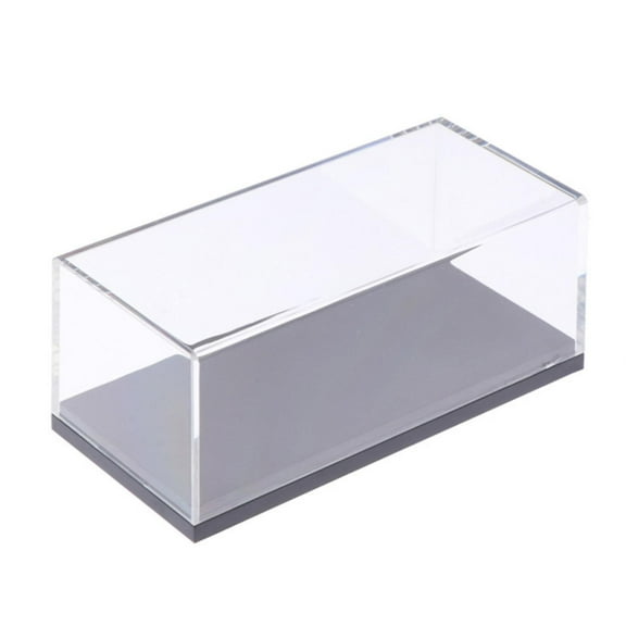 HmNPlay Transparent Acrylic Display Case for Car Model Dust-Proof Protective Cover with Hard Plastic Base for Collectible Miniature Figures Desktop Showcase