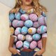 thumbnail image 1 of TaTaai Spring Top for Women Easter Print 3/4 Sleeve Round Neck Casual Loose Fit T Shirt Fashion Pullover Soft Lightweight Blouse for Summer Daily Outing Gift, 1 of 5