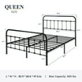 Allewie Queen Size Metal Platform Bed Frame with Victorian Style