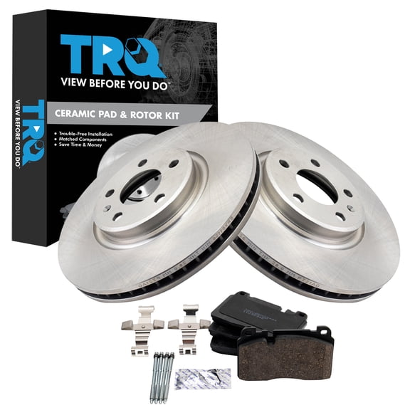 TRQ Front Brake Pad and Rotor Set Ceramic Fits 2013-2017 Audi Q5