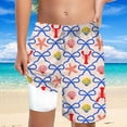 thumbnail image 2 of Boys Swimwear Trunks with Drawstring Boho Floral Print Shorts for Kids Swimsuit Pool Party, 2 of 4