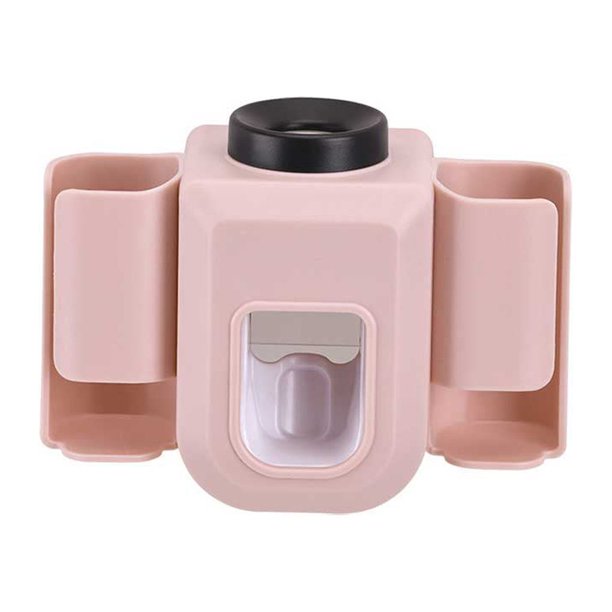 Ounissouiy Soporte para cepillo de dientes dispensador de de dientes ranura clasificada fácil instalación exprimidor de de dientes apartamento Juegos de accesorios de baño Rosa
