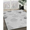 thumbnail image 3 of Ahgly Company Machine Washable Indoor Round Transitional Platinum Gray Area Rugs, 5' Round, 3 of 7