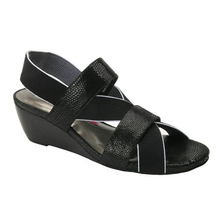 

ROS HOMMERSON WYNONA WOMEN S STRETCH FABRIC STRAPS SANDAL IN BLACK COMBO