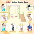 thumbnail image 5 of Barara King 8-in-1 Toddler Slide with Monkey Bars, Play Climber Slide PlaySet for Kids, Indoor, Multicolor, 5 of 8