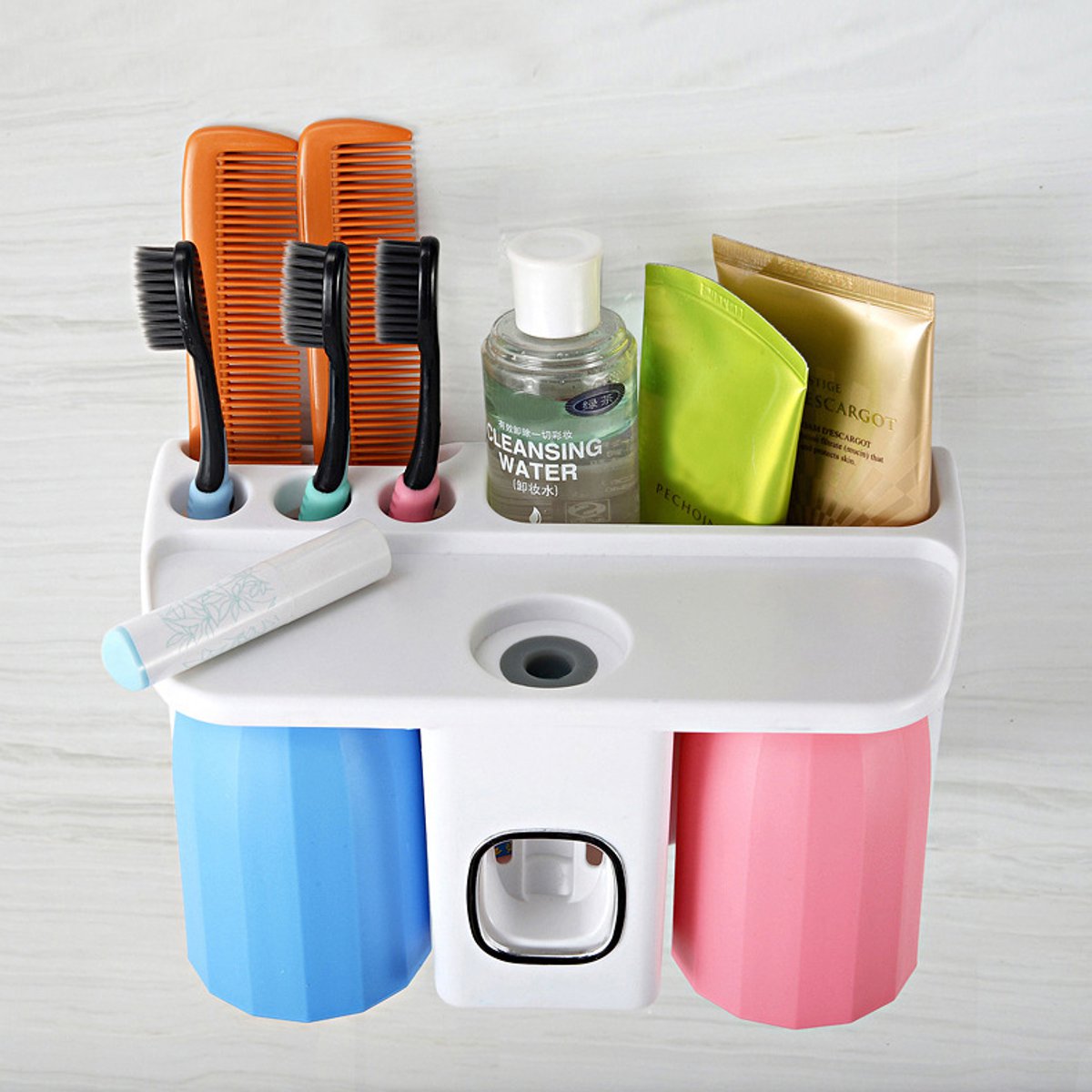 Bestller 4 in1 Selfadhesive Toothbrush Holder Hands Free Automatic