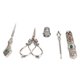 thumbnail image 3 of Kit de tijeras para bordar, 5 uds., tijeras de hilo de aleación, Kit de costura para costura, plata Vintage, 3 of 10