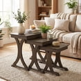thumbnail image 1 of Costway 3PCS Nesting Coffee Table, Side Table with Solid Rubber Wood Legs for Living Room, 1 of 10