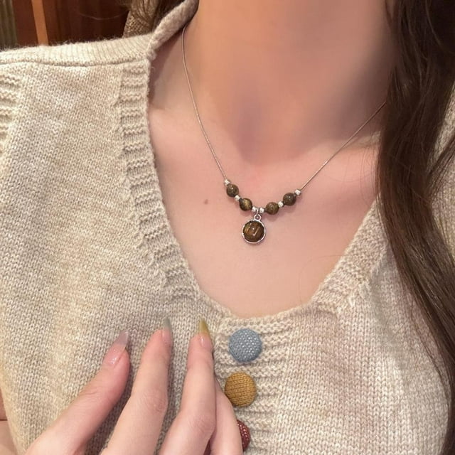 SharkTRUE Retro Leather Necklace Stackable Necklace Womens Chinese Clavicle Versatile Stacking Chain