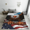 thumbnail image 5 of Zufioo Cartoon Bald Eagle USA Fleece Blanket Queen Size,Plush Bed Blanket,Ultra Soft Throw Blanket,Plush Fuzzy Cozy Blanket Perfect for Bed,Couch-80"x60", 5 of 7