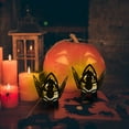 thumbnail image 5 of CASAFUN Halloween Candle Holder, Tealight Candle Holders with Pumpkin Ghost Bat Spider, Funny Shadow Black Metal Tea Light Holders, Scary Halloween Decoration for Table Centerpieces Party, 5 of 6