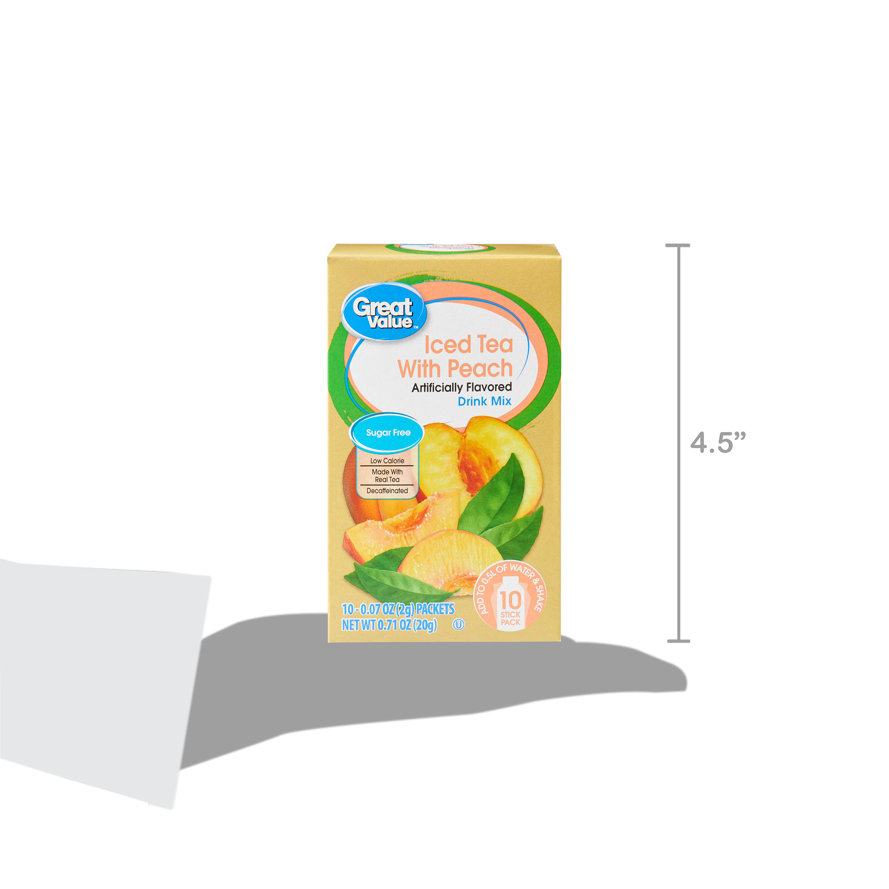 Great Value Iced Tea with Peach Drink Mix, 0.07 oz, 10 Count - Walmart.com