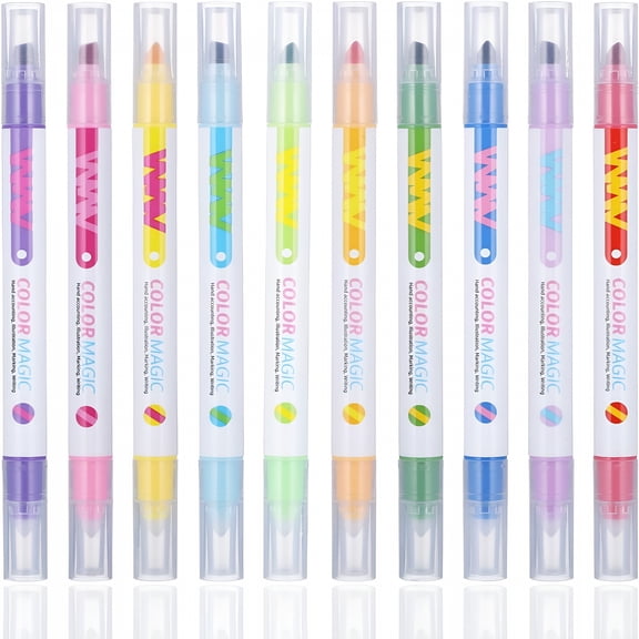 CCOCC Erasable Highlighters Color Changing Pens,No Bleed Highlighters,Double Tip Markers No Bleed Highlighting Pens for Journaling and Bible Study