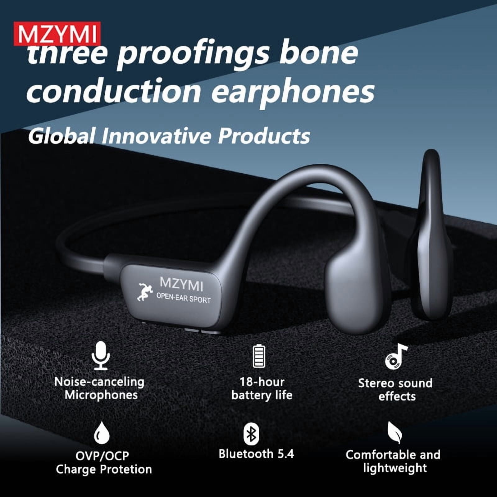 MZYMI Bone Conduction TWS Headset A28 Neckband Bluetooth Open Ear Headphone Sport Waterproof Music Earphone With Mic For Android iOS