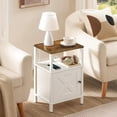 thumbnail image 2 of Farmhouse Nightstand Design with Charging Station, White Bedside Table with Usb&Type-C, 2 of 9