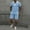 Sky Blue, variant on Men's Sets 2 Piece Outfits Lapel Zip Shirt and Drawstring Shorts Set Summer Fashion Casual Short Sleeve Suits Tracksuits with Pockets Sky Blue L