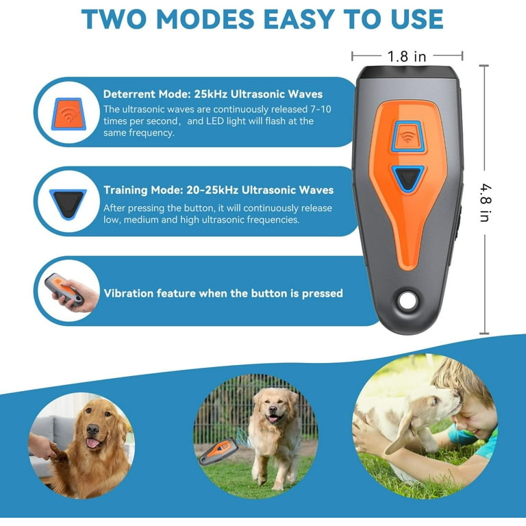 Dog Bark Deterrent Devices with LED Flashlight 20ft Barks No More Dog Training Tool Bark Buddy Anti Bark Device for Dogs Best Behavior Aid
