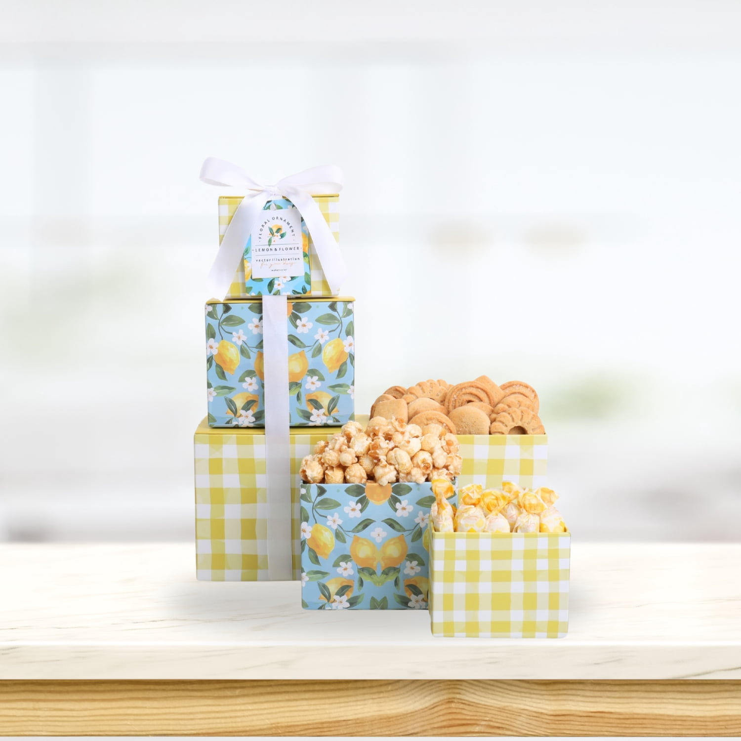 ALder Creek Gift Baskets Lemon Twist 3-High Tower (4 Pieces)