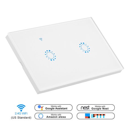 Wifi Light Switches-Smart Dimmer Switch Panel, Supports setting up to 8 timing points,Work with Alexas Google Home IFTTT-Timer Function and Phone Remote Control, Free App ,Voice Control (2