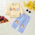 thumbnail image 2 of mgoYE Toddler Baby Boy Girl Outfit Halloween Thanksgiving Long Sleeve Sweater Plaid Pants Infant Two Piece Fall Clothes Size 2-3 Years, 2 of 7