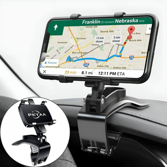 MELIVO Car Phone Holder Mount 360 Degree Rotation Dashboard Cell Phone Holder for Car Clip Mount Stand Suitable for 4 to 7 inch Smartphones
