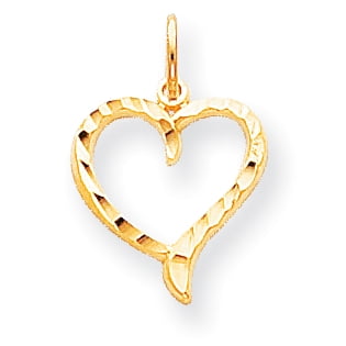Finest Gold 10K Yellow Gold Heart Charm