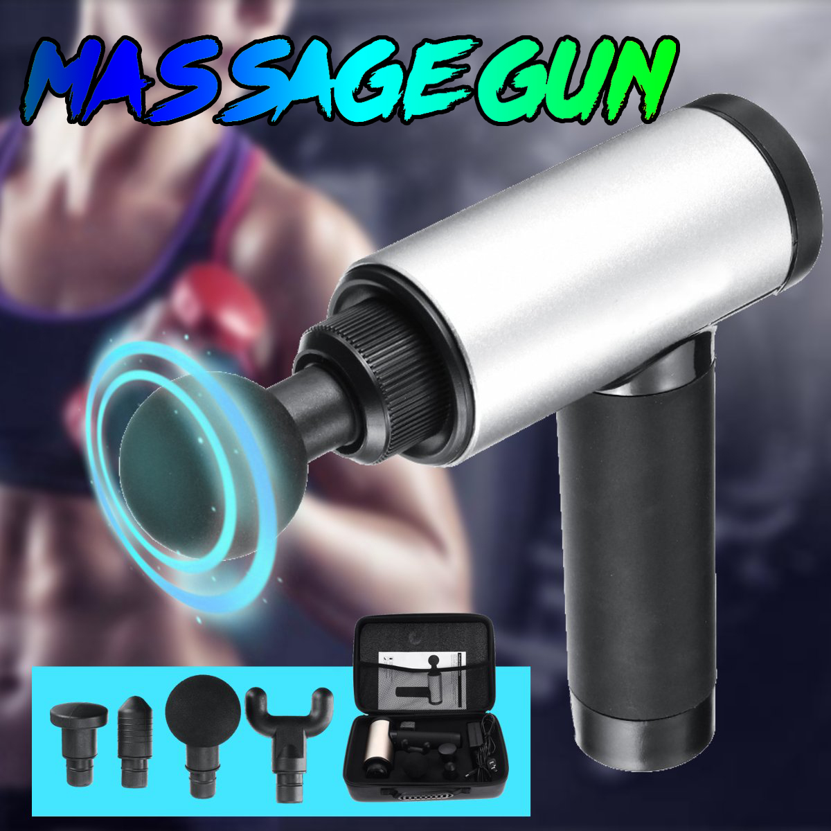 Muscle Massage Gun, Handheld Vibrating Massager Cordless Percussive
