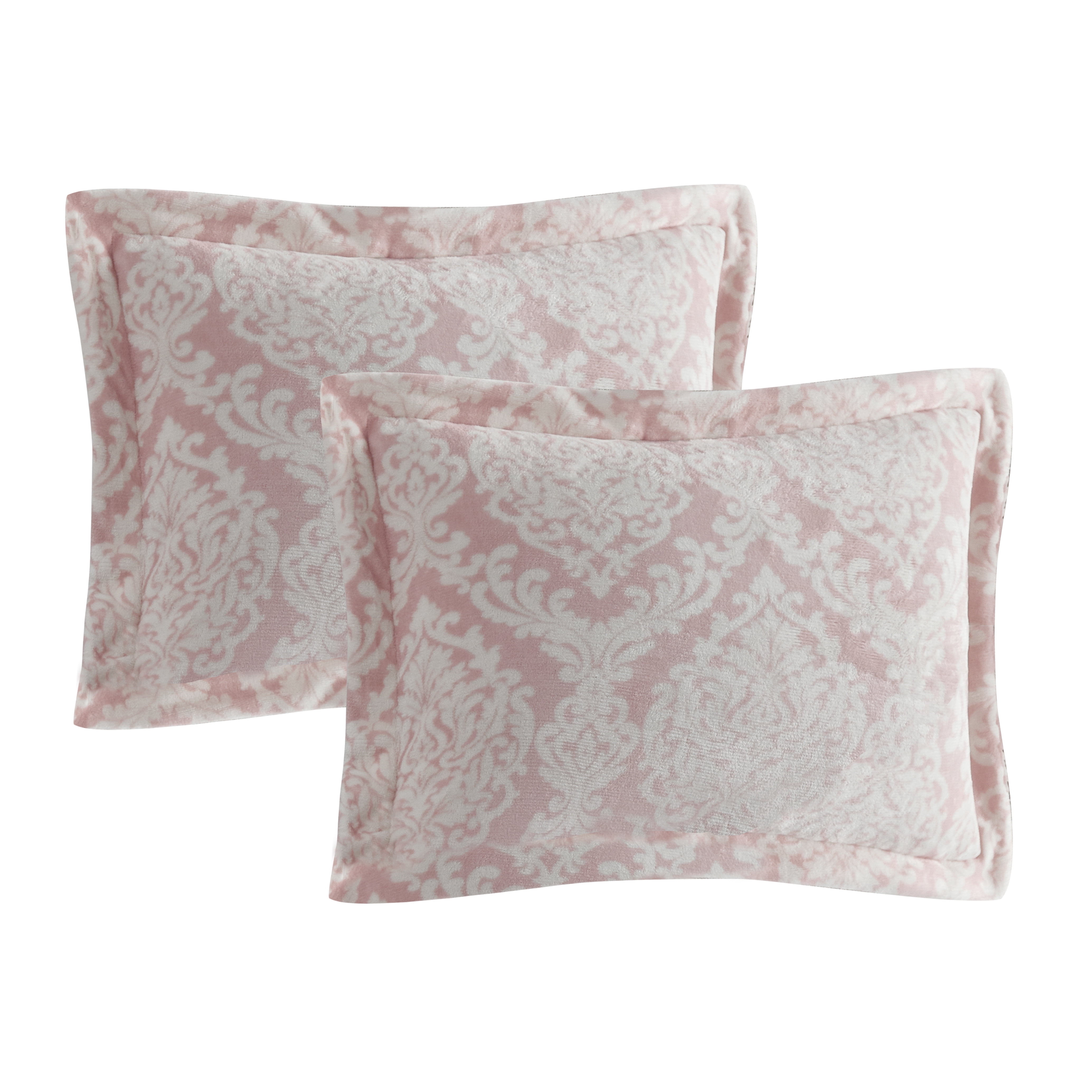 Cedar Court Hyde Damask Blush 3-Piece Ultra Plush/Sherpa Comforter Set - King