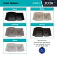 thumbnail image 7 of 32" x 20" Quartz Kitchen Sink, Double Bowl Sink, Drop-in Sink, Undermount Sink, Granite Kitchen Sink, Galaxy Concrete Kitchen Sink, with Grids, Basket Strainer and Flange Lexicon Platinum LP-7030-C, 7 of 7