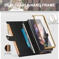 thumbnail image 2 of For Samsung Galaxy Z Fold 4/Z Fold 3 5G/Z Fold 2 Phone Case，Shockproof Luxury Leather Rugged Zipper Card Slot Cover，Wristlent Stand Case Cover, 2 of 5