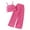 Hot Pink, variant on Girls Summer Outfits Sleeveless Ruffle Halter Casual Tops + Baggy Wide-Leg Pants 2 Piece Girls Sets Toddler Girl Clothes 11-12 Years Girl Fashion