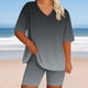 thumbnail image 1 of mfyjkho Pantalones Cortos De Gimnasio Para Mujer, Conjunto De Top Y Pantalón De Manga Corta Con Cuello En V Y Estampado De Verano Para Mujer Pantalones Cortos Deportivos Para Mujer Xxxxxl, 1 of 5