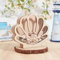 thumbnail image 4 of Seashell Display Box Shell Shaped Wooden Shell Display Case with Clear Window Shadow Box with Slot for Seashell Collection Home Decor 7.01x1.26x6.1inch, 4 of 5