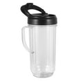 thumbnail image 1 of Blender Cup Tall Large Big Cup 22oz Plastic Replacement Container with Handle Blender Accessories (Cup + Lid), 1 of 4