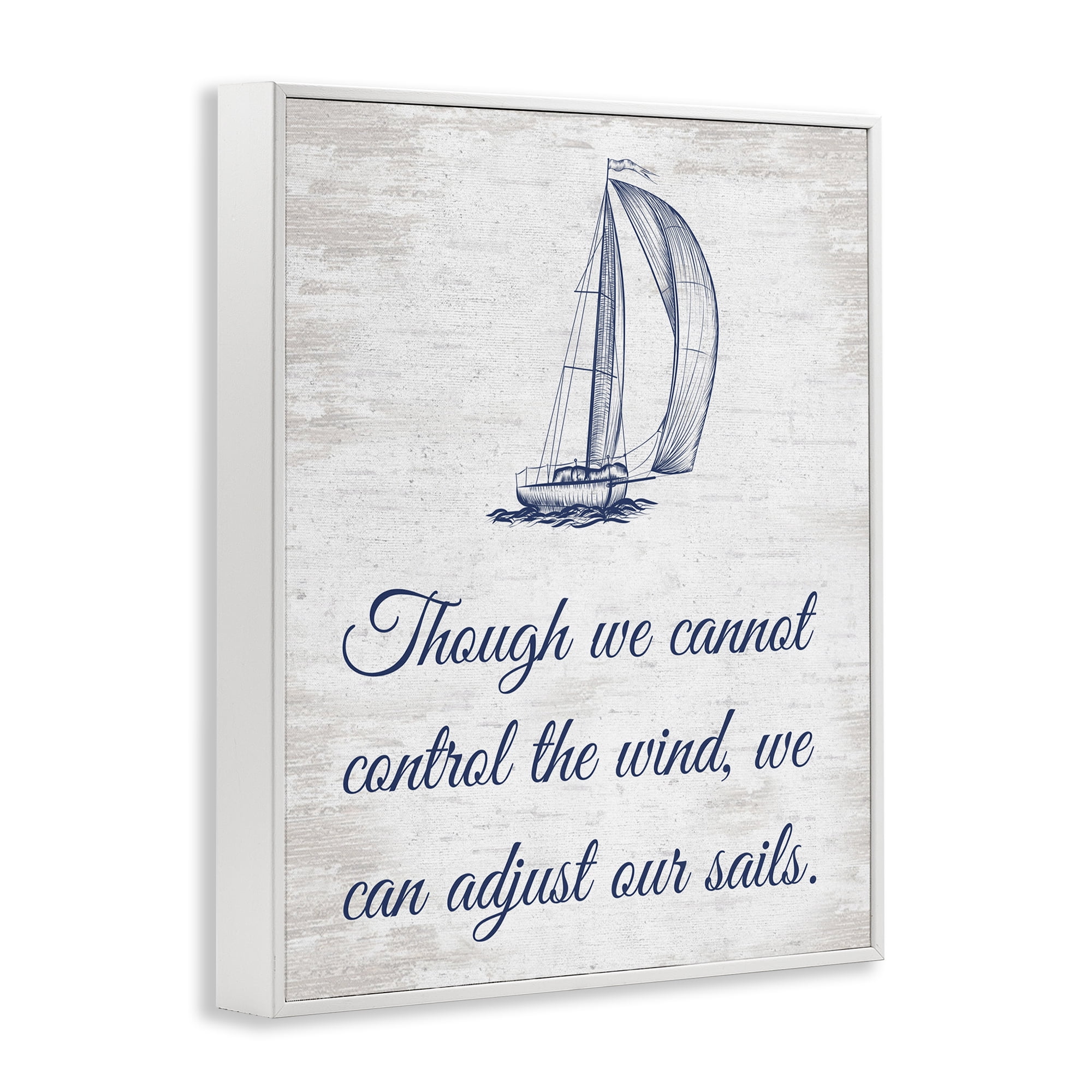 Stupell Industries Adjust Our Sails Transportation Painting White Framed Art Print Wall Art, 11 x 14
