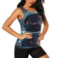 thumbnail image 2 of Vsdgher Astronaut Helmet Reflections Tank Top Sports Vest Bra for Women Sports ,Quick Dry Sports Workout Running Top Vest-Large, 2 of 7