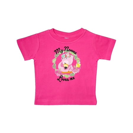 

Inktastic Baby Flamingo My Nonna Loves Me with Flower Wreath Gift Baby Boy or Baby Girl T-Shirt