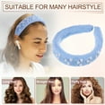 thumbnail image 7 of Unique Bargains Fluffy Fuzzy Headband Solid Color Hair Band for Women Faux Pearl Hair Bands Soft Fuzzy Hair Hoop Blue, 7 of 7