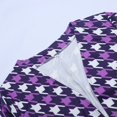 thumbnail image 3 of Chaquetas de traje estilo casual Chaqueta de traje con bolsillo y estampado informal de manga larga con cuello en V para mujer,blazer moda（Morado， M), 3 of 5
