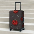thumbnail image 3 of Wukai Red Ladybugs On Dark Background Elastic Luggage Cover: Personalized Protection for Your Suitcase - Fits 19~29-inch, Washable & Durable Travel Companion-Large, 3 of 8