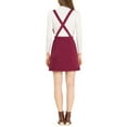 thumbnail image 3 of Vestido Pinafore A-Line de Terciopelo para Mujeres INSPIRE CHIC, Cuello en V, Mini, Talla XL, Rojo Vino, 3 of 6