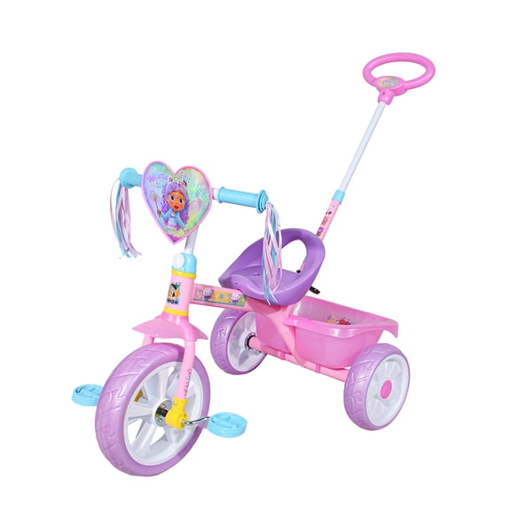 Triciclo Apache Gabby's Dollhouse Grande Deluxe con Barra de Empuje