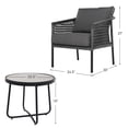 thumbnail image 3 of Grand Patio Outdoor Bistro Chat Set - Set of 2 Large Wicker Chairs with Olefin Cushions and Coffee Table, Heavy Duty Balcony Furniture, Ideal for Patio Garden, Backyard, Porch, Lawn, Dark Grey, 3 of 8