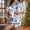 D_ Navy, variant on Women's Abstract Art Floral Print Lapel Pocket Pajama Set Short Sleeve Soft Breathable Daily Nightwear White XL