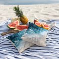 thumbnail image 5 of Outdoor Pillow Cover Ombre Blue White Ocean Set of 2 Waterproof Throw Pillowcases Wave Beach Decorative Patio Furniture Pillows for Couch Garden Indoor & Outdoor Use, 5 of 9