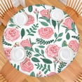 thumbnail image 2 of Round Fitted Tablecloth with Elastic Edges Fits 36"-44" Round Tables Pioneer Colorful Floral Waterproof Table Cover Washable Indoor and Outdoor for Party Kitchen Dinner Banquet Patio Picnic, 2 of 7